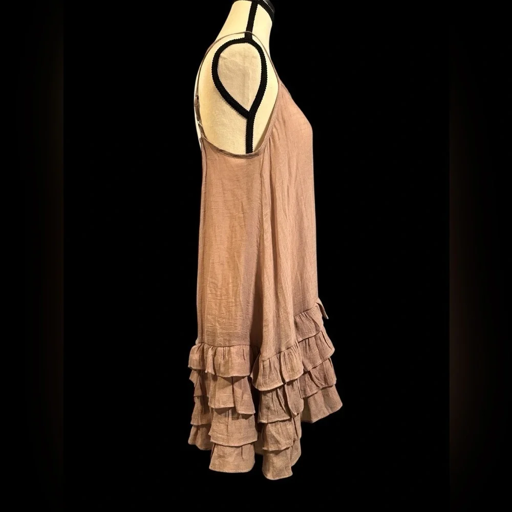 RUFFLE LAYERING CAMI SHIRT EXTENDER SLIP IN MAUVE